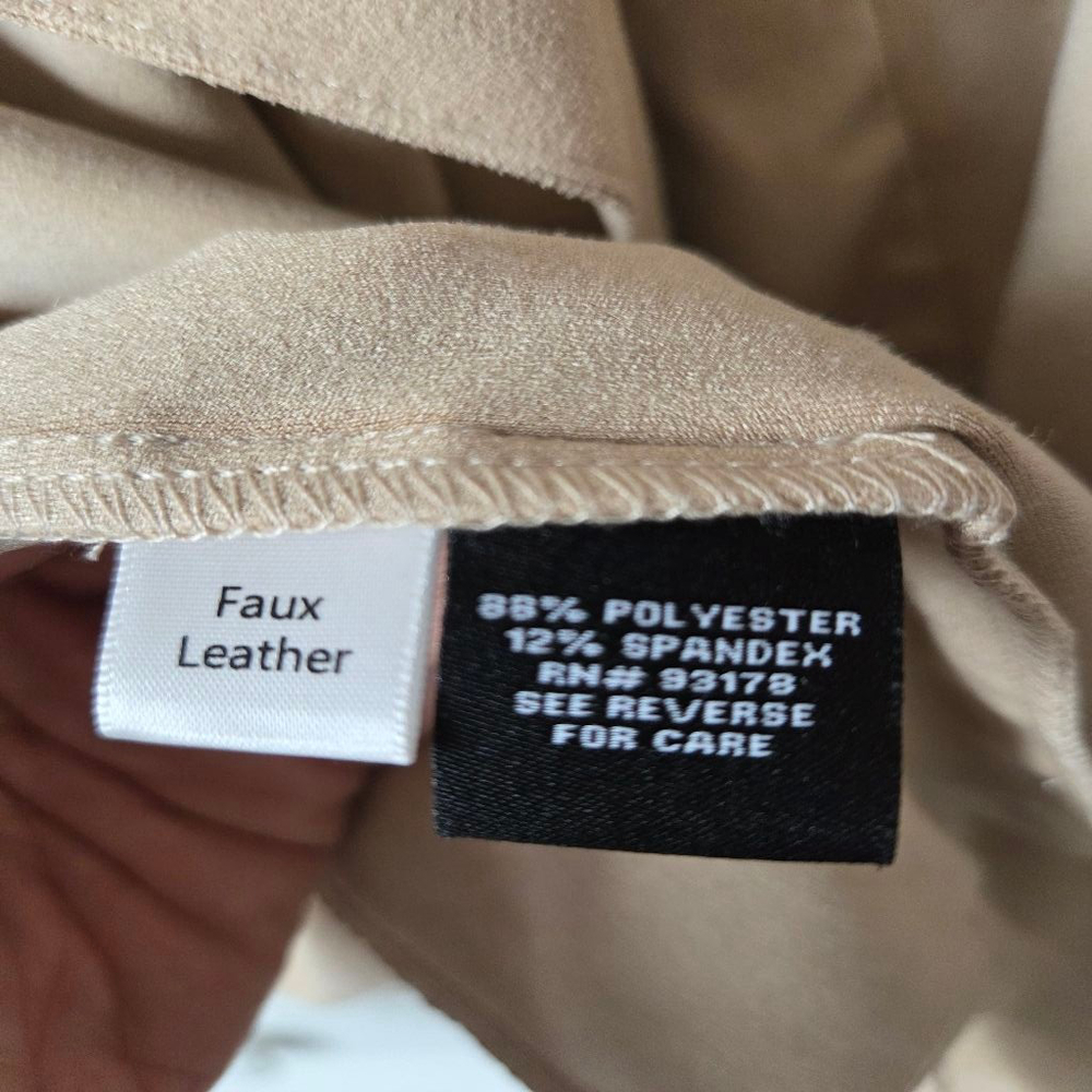 Women's PREMISE Tan Faux Leather Blazer S - Picture 6 of 11